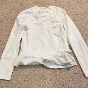 Janie and Jack Cream Ruffle Long Sleeve Rashguard size 5